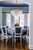 Quadrille Fabric: Manchester-by-the-Sea - Custom Silver Metallic / New Blue on Tinted Belgian Linen / Cotton