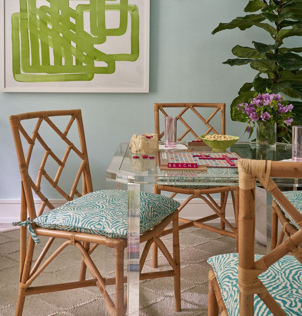 Alan Campbell Fabric: Meloire Reverse - Custom Turquoise on Tinted
