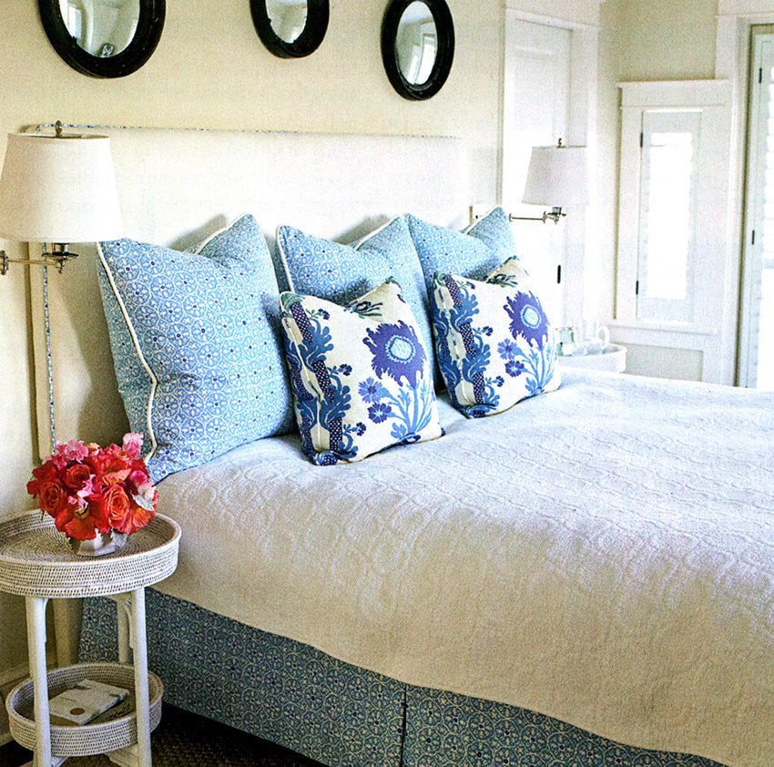 China Seas Fabric: Nitik II - Custom Agate / Slate on Tinted Belgian Linen / Cotton main image 0