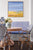 China Seas Fabric: Nitik II - Custom Apricot / Bali Blue on White Suncloth (OUTDOOR)