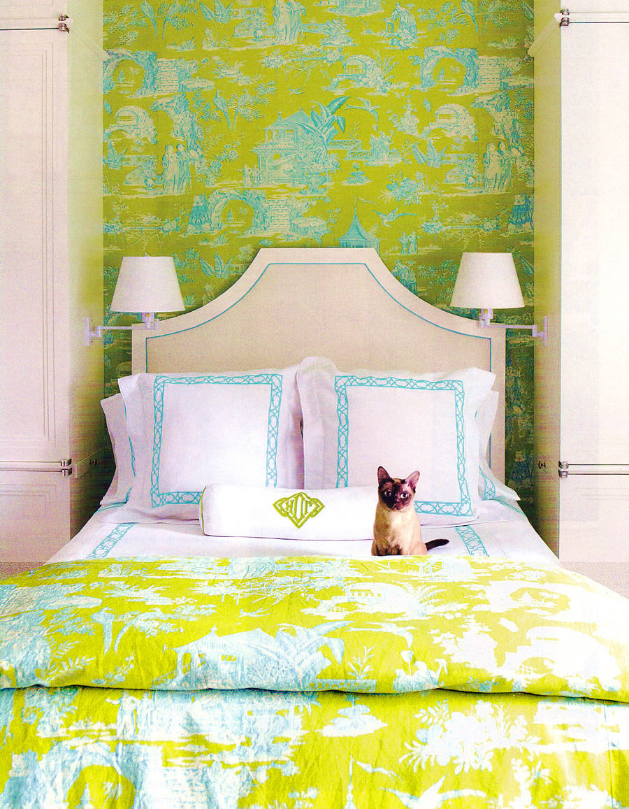 Quadrille Fabric: Veneto - Custom Apple on White Taj 100% Linen
