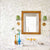 Alan Campbell Wallpaper: Potalla Outline - Custom French Blue on White Paper (5 YARD MINIMUM)