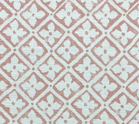 Quadrille Fabric: Puccini - Custom Peach on White Belgian Linen / Cotton