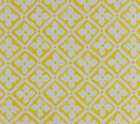 Quadrille Fabric: Puccini - Custom Inca Gold on White Belgian Linen / Cotton
