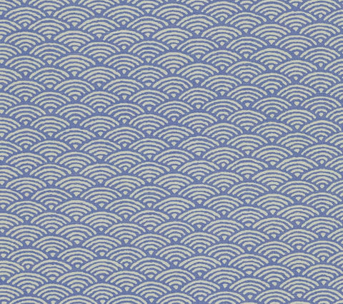 Quadrille China Seas Collection ZIGGURAT Linen Print Fabric Remnant