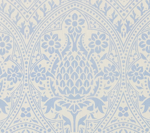 Quadrille Fabric: Pina - Custom Windsor Blue on Off-White Suncloth