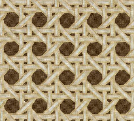 China Seas Fabric: Club Cane - Custom Brown / Natural on Trevira (Commercial Quality)