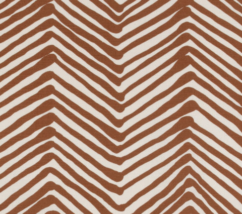 Alan Campbell Fabric: Zig Zag - Custom Cinnamon on Tinted Belgian Linen / Cotton
