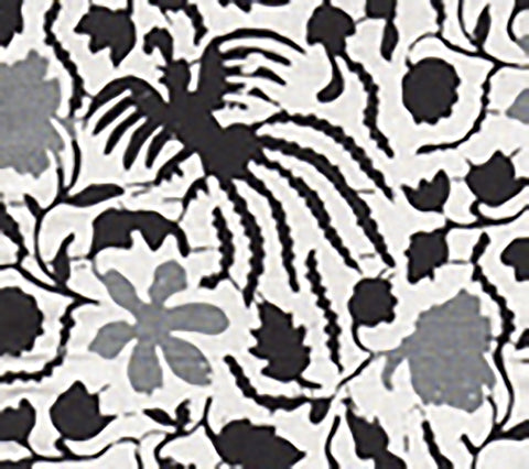 China Seas Fabric: Seya - Custom Charcoal / Gray on White Belgian Linen / Cotton