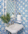 China Seas Wallpaper: Sigourney - Custom Turquoise on White Paper (FIVE YARD MINIMUM)