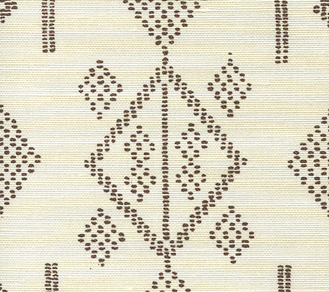 Alan Campbell Fabric: Vacances - Custom New Brown on Tinted Belgian Linen / Cotton