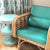 Quadrille Fabric: Vanderpoel Stripe - Custom Turquoise / Navy on Oyster - Heavy Linen - Upholstery Weight