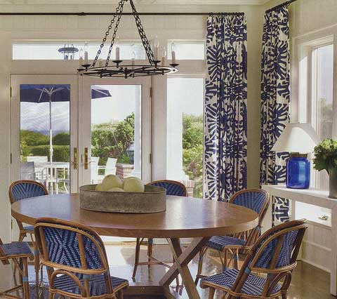 China Seas Fabric: Sigourney - Custom Royal Blue on White Suncloth