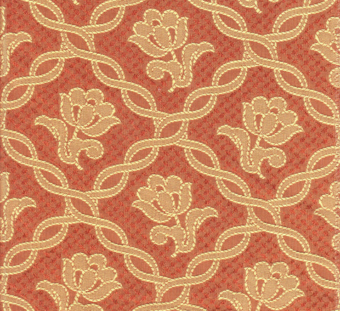 Quadrille Woven Fabric: Castille - Flame; Cotton/Viscose, Imported from Spain