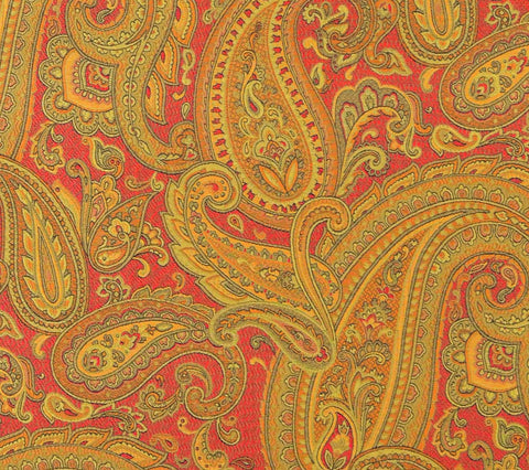 Quadrille Woven: Oasis Paisley - Multi Terracotta on Pinks (Imported from Italy) detail