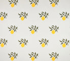 Quadrille Fabric: Lemon Tree - Custom Yellow / Green Embroidery on Ecru 100% Cotton Sateen (Imported from Spain)