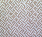 China Seas Fabric Java Java Custom Taupe ikat batik geometric print on White Belgian Linen/Cotton