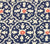 China Seas Fabric: Nitik II - Custom New Navy / Orange on Tinted Belgian Linen/Cotton