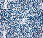 China Seas Fabric: Arbre de Matisse Reverse - Custom Dark Blue on White 100% Belgian Linen