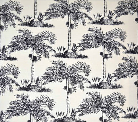 Palm Trees in Black and White, Flannel Fabric, 44 Wide, 100% Cotton