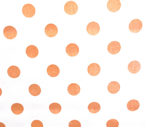 China Seas Fabric Charade Custom Orange Polka Dots on White Belgian Linen