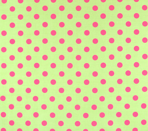China Seas Fabric: Charade - Custom Green / Pink Dots on Belgian Linen/Cotton