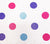 China Seas Fabric Charade Multi Custom Pink Blue Lavender Polka Dots on White 100% Belgian Linen