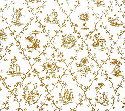 Charles Burger: Pillemont Toile Wallpaper - Or (Gold)
