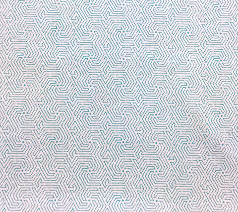 China Seas Fabric: Maze - Custom Turquoise on Tinted 100% Belgian Linen