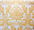 Quadrille Prints: Monty II Custom Maize gold yellow damask fortuny floral print on Tinted Belgian Linen/Cotton fabric