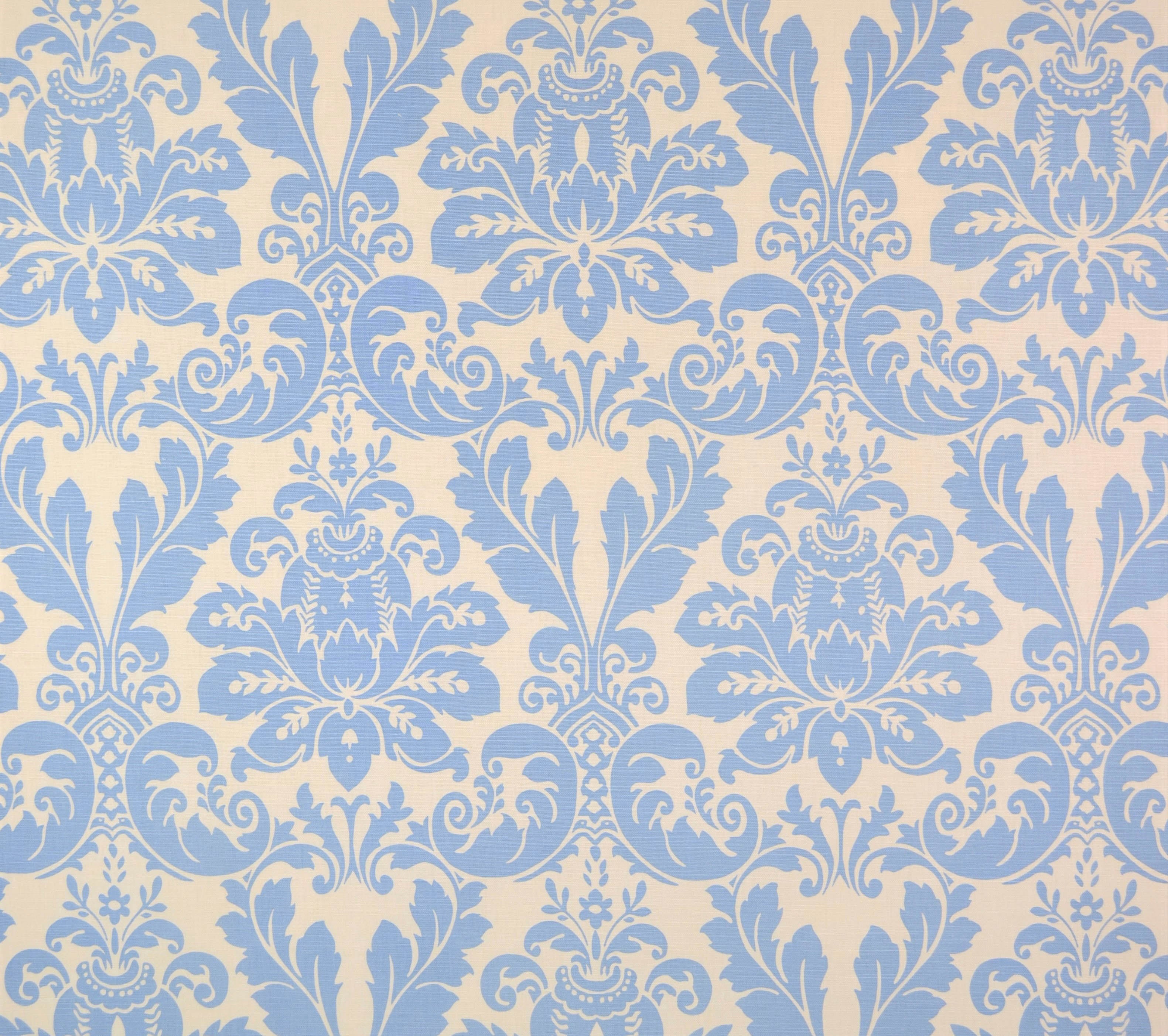 Quadrille Fabric: Monty II - Custom China Blue on Tinted Belgian Linen/Cotton