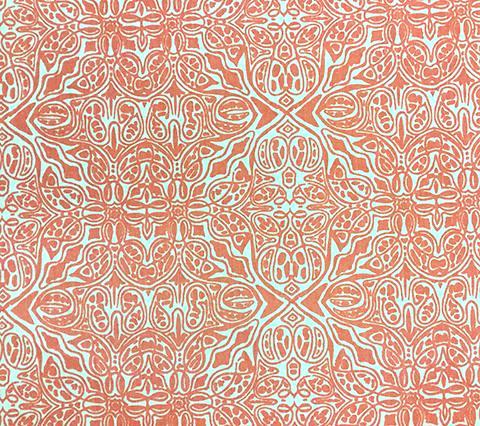 Quadrille Prints: San Michele - Custom Rosso on Ecru 100% Linen