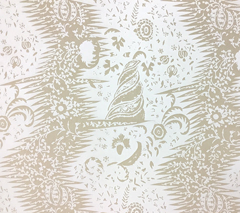Quadrille Prints: Les Indiennes One Color - Custom White on Vellum Suncloth (Outdoor Quality)