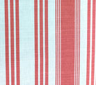 Quadrille Prints: Lane Stripe  - Custom Watermelon on White Belgian Linen/Cotton detail