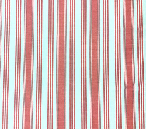 Quadrille Prints: Lane Stripe  - Custom Watermelon on White Belgian Linen/Cotton