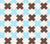 China Seas Fabric: Double Cross Multi - Custom New Blue / Brown on White Belgian Linen/Cotton DETAIL