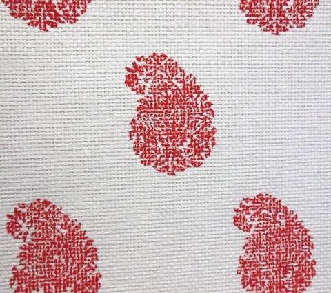 China Seas Wallpaper: Bangalore Paisley - Custom Coral paisley print on Grasscloth
