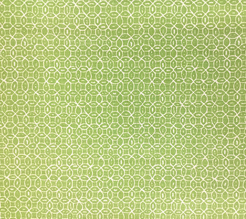 China Seas Fabric: Melong Batik Reverse - Custom Light Green allover batik print on White Belgian Linen/Cotton