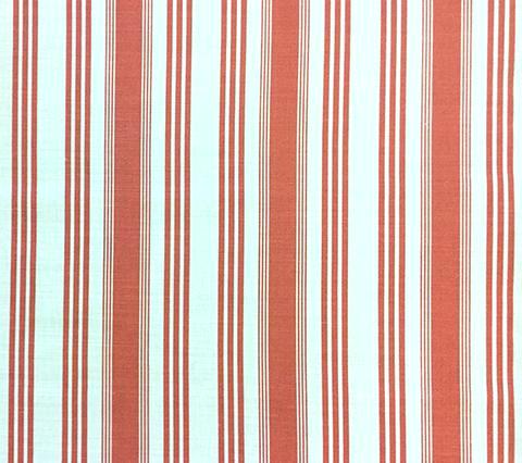 Quadrille Prints: Lane Stripe  - Custom Coral striped print on Tinted Belgian Linen/Cotton