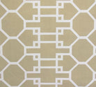 Quadrille Prints: Brighton Reverse - Custom Taupe large scale trellis print on Tinted Belgian Linen/Cotton