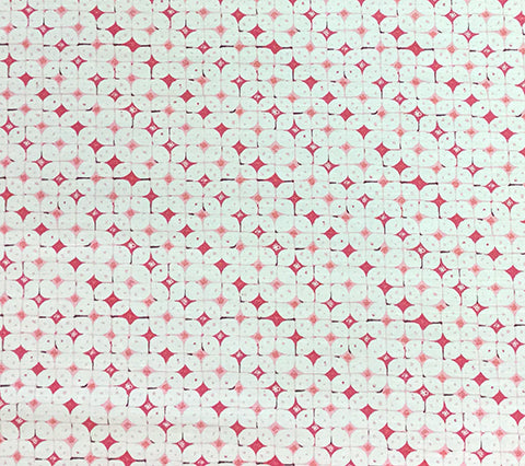 China Seas Fabric: Sunnyjim Geometric - Custom Multi Pinks on Light Tint Belgian Linen/Cotton