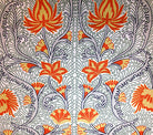 Home Couture Fabric: Contessa - Custom Orange / Yellow / Olive on 100% Washed Belgian Linen