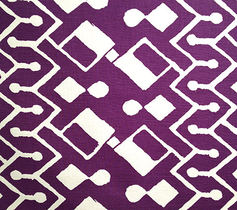 Alan Campbell Fabric: Sahara II One Color - Custom Purple on White Belgian Linen/Cotton