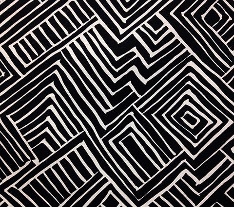 Alan Campbell Fabric: Melinda - Black on Tinted Belgian Linen Cotton