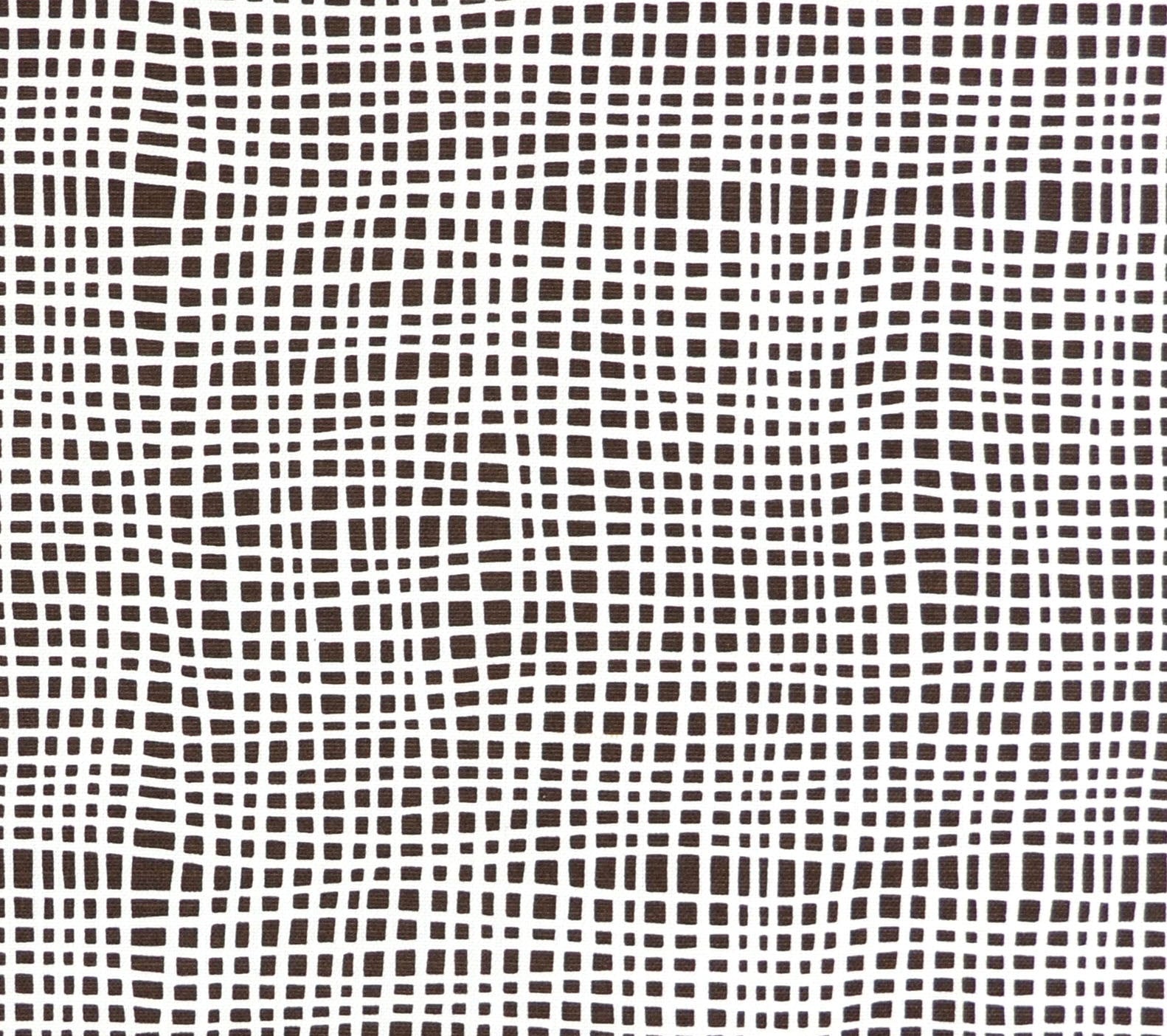Alan Campbell Fabric: Criss Cross - Custom Brown on White 100% Belgian Linen