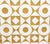 Home Couture Fabric: Circles & Squares Reverse - Custom Mustard on White Belgian Linen/Cotton