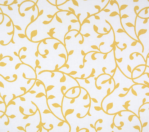 Home Couture Fabric: Damascene - Custom Goldenrod on White 100% Belgian Linen