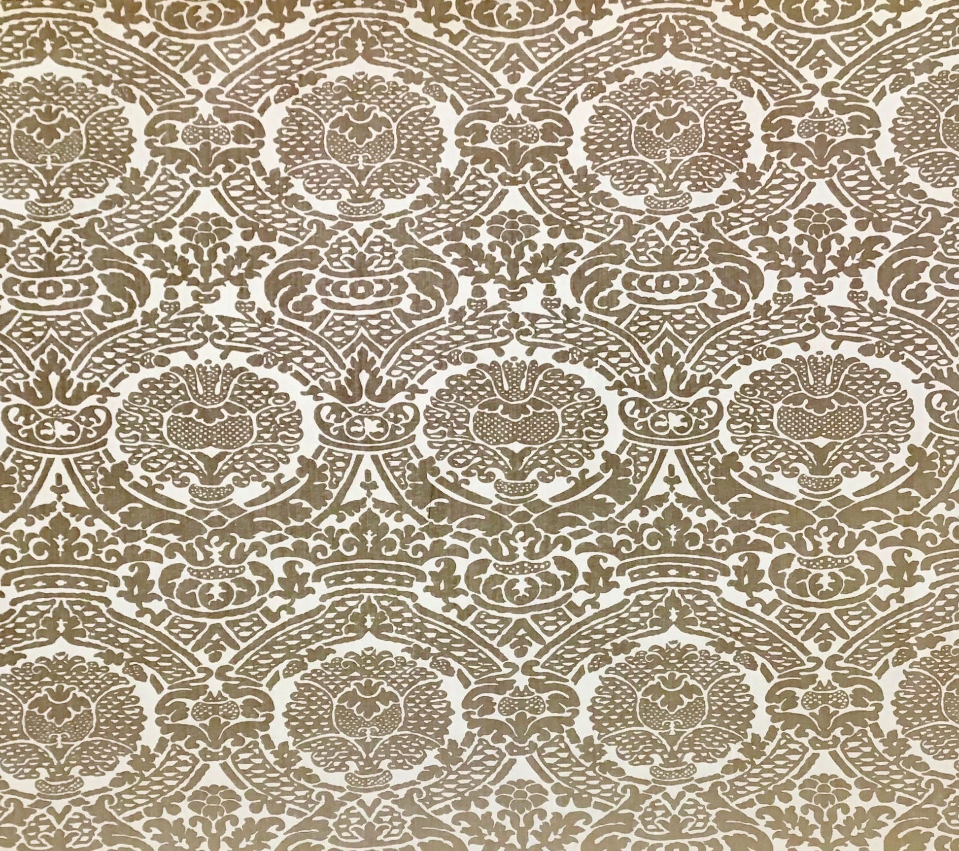 Home Couture Fabric: Principessa - Taupe On Tan 100% Washed Belgian Linen