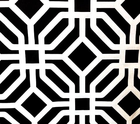 Home Couture Fabric: Labyrinth - Custom Black on White 100% Belgian Linen