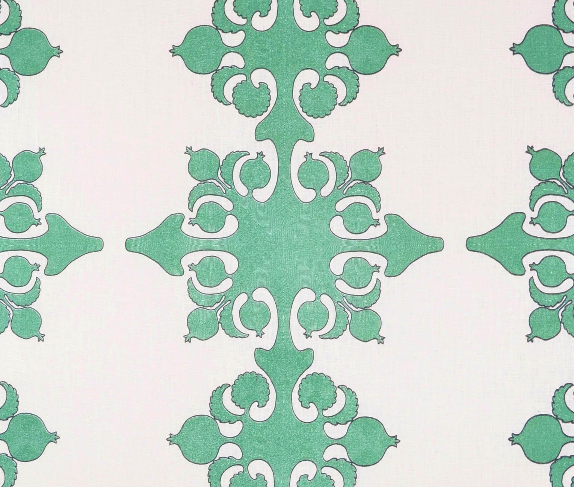 Home Couture Fabric: Argentine - Custom Green / Charcoal on Ivory 100% Soft Irish Linen